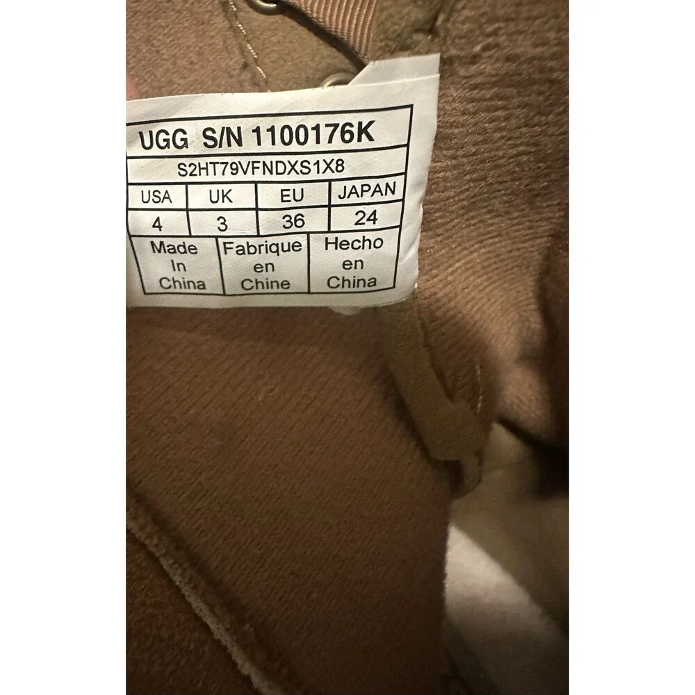UGG Corene Chesnut Tan Suede‎ Side Zipper Lace Up Back Boots Youth 4